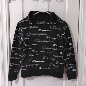 Champion Heritage Black Fleece Pull On Hoodie Boys Size Large